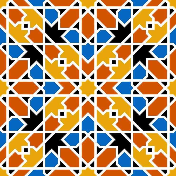 Vector ornamento geométrico árabe sin fisuras basado en el arte árabe tradicional