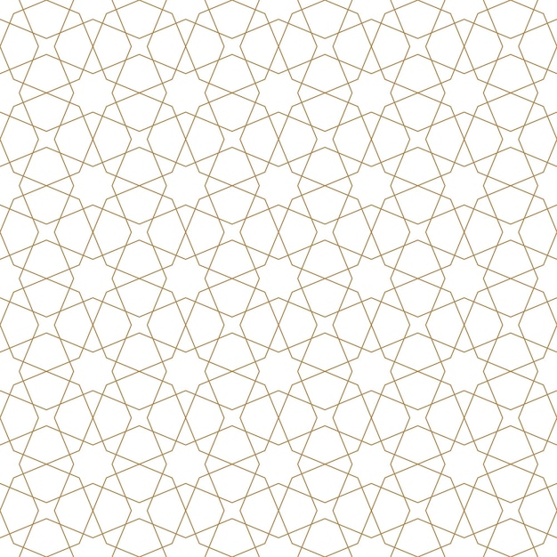 Ornamento geométrico sin costuras basado en el arte árabe tradicional. Líneas de color marrón. Gran diseño para tela, textil, cubierta, papel de regalo, fondo. Líneas finas.