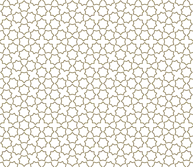 Ornamento geométrico sin costuras basado en el arte islámico tradicional. Líneas de color marrón. Gran diseño para tela, textil, cubierta, papel de regalo, fondo.