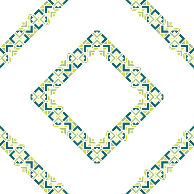 Ornamento geométrico verde pastel para el marco