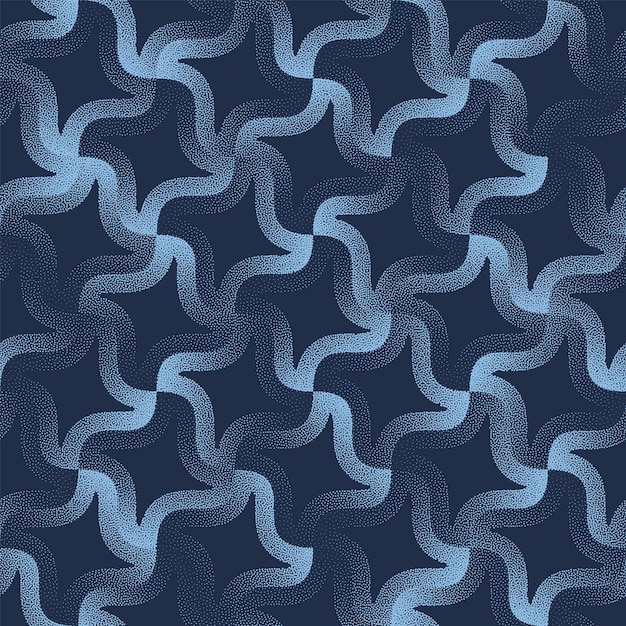 Ornamento giratorio dinámico patrón sin costuras vector de tendencia fondo abstracto azul