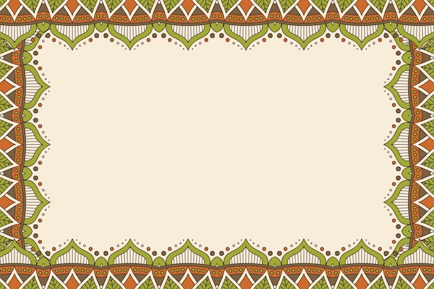 Ornamento hermoso fondo Marco floral geométrico
