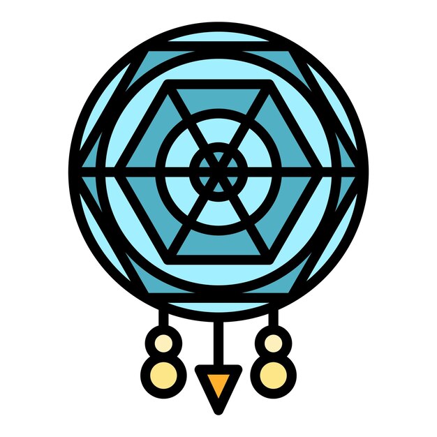 Ornamento icono del cazador de sueños Contorno ornamento icono vectorial del cazador del sueño color plano aislado