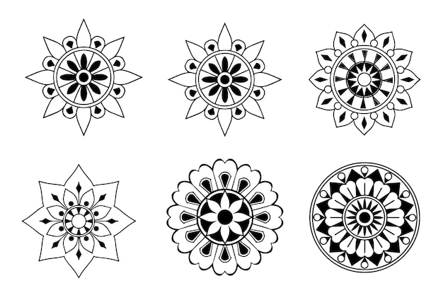 Ornamento de Mandala Circular Conjunto Forma de Mandala Abstracto Fondo