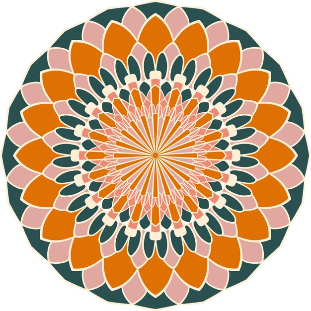 Ornamento de mandala colorido abstracto Elemento de diseño adornado decorativo Ilustración vectorial