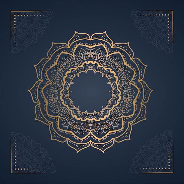 Vector ornamento mandala fondo para invitación de boda