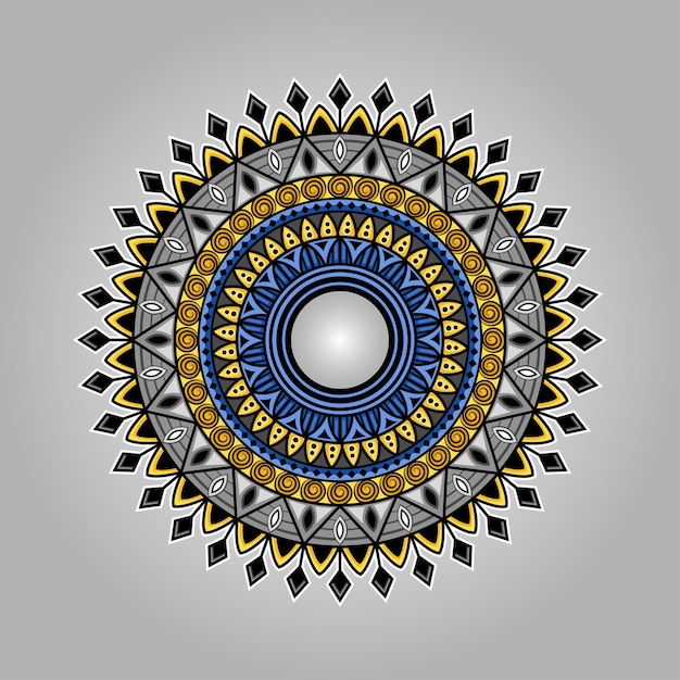Ornamento mandala geometría colorida ilustración