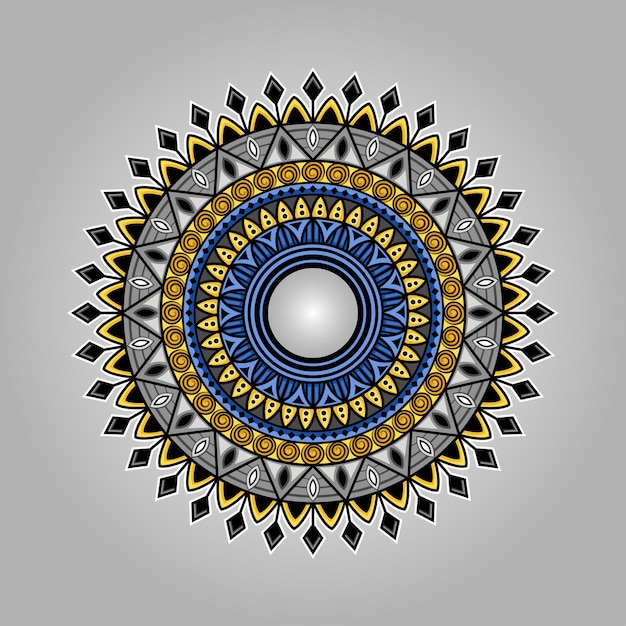 Ornamento mandala geometría colorida ilustración