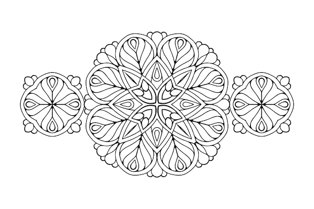 Ornamento mandala hermoso contorno. geométrico