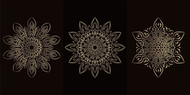 Ornamento de Mandala o colección de diseño de fondo de flores.