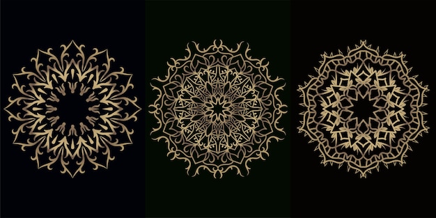 Ornamento de Mandala o colección de diseño de fondo de flores.