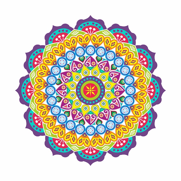 Ornamento de Mandala con todo color