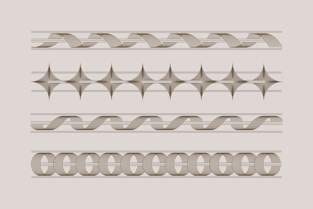 Ornamento del marco divisor con línea y forma.