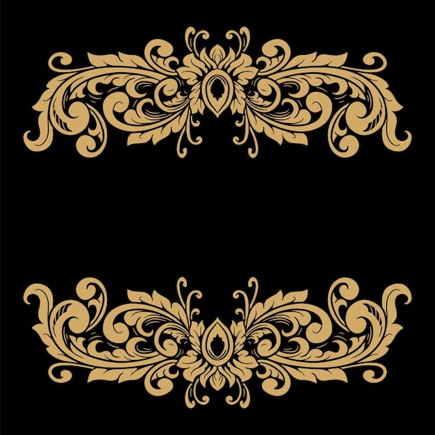 Ornamento de marco vectorial decoración de elementos calcáreos antiguos