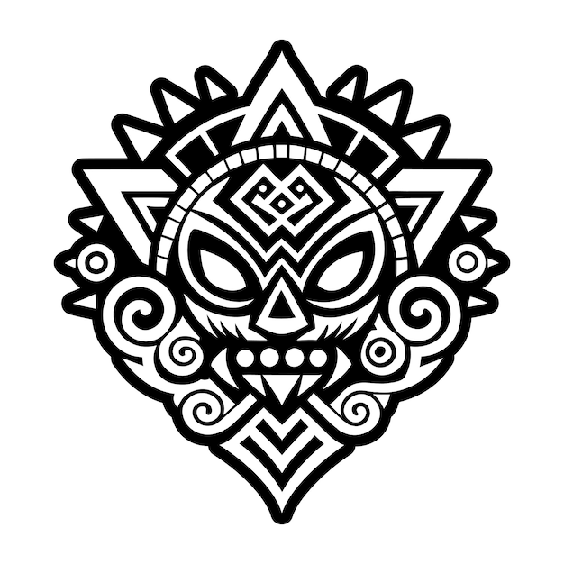 Ornamento de máscaras tribales Arte vectorial