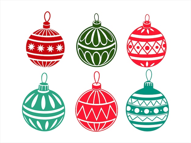 Ornamento de Navidad Diseño vectorial de silueta de bola