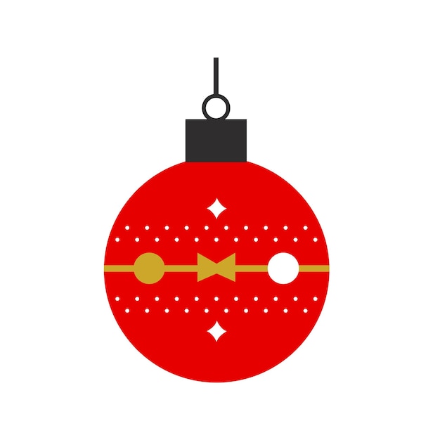 un ornamento de Navidad rojo con una cuerda de oro