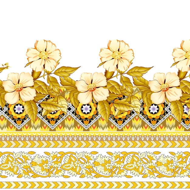 ornamento y patrón de diseño textil digital