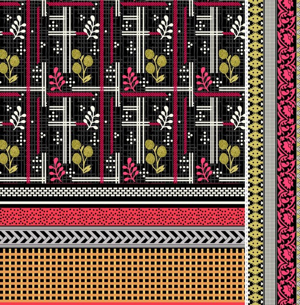 Ornamento y patrón de diseño textil digital