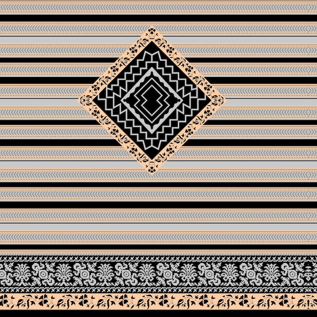 ornamento y patrón de diseño textil digital