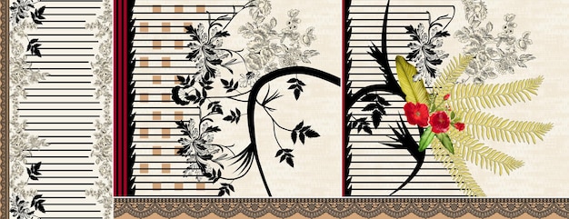 ornamento y patrón de diseño textil digital
