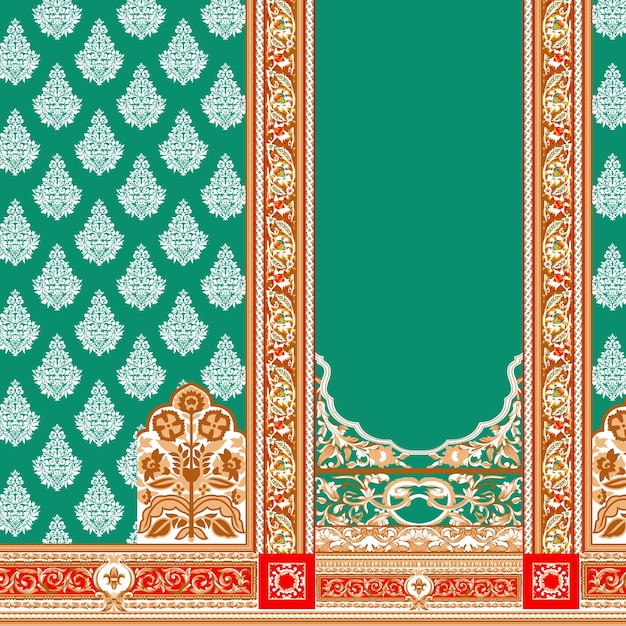 ornamento y patrón de diseño textil digital