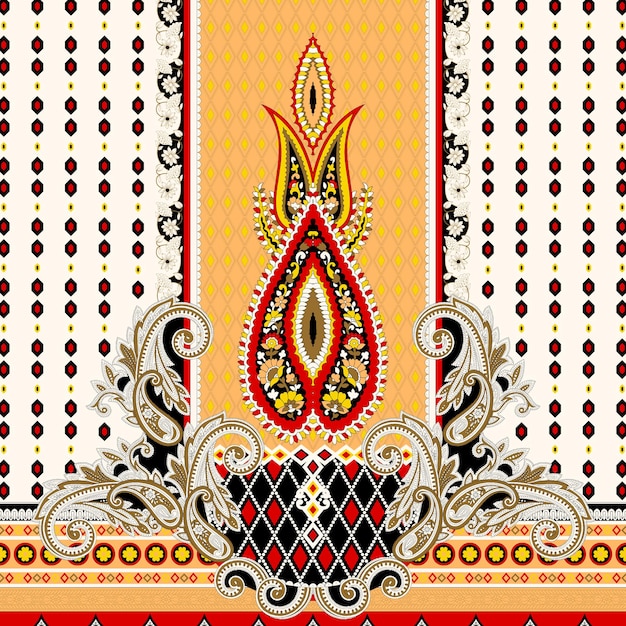 Ornamento y patrón de diseño textil digital