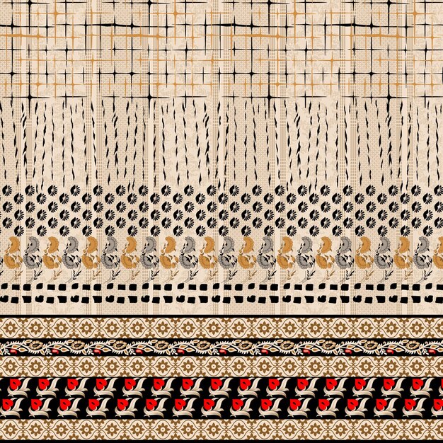 ornamento y patrón de diseño textil digital