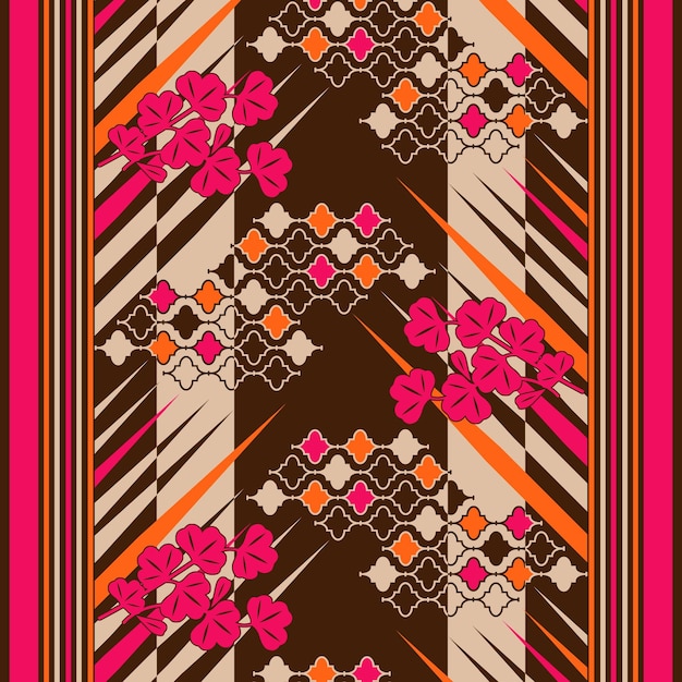 ornamento y patrón de diseño textil digital
