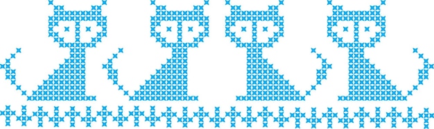 Ornamento de punto cruzado bordado patrón nacional eslavo ucraniano