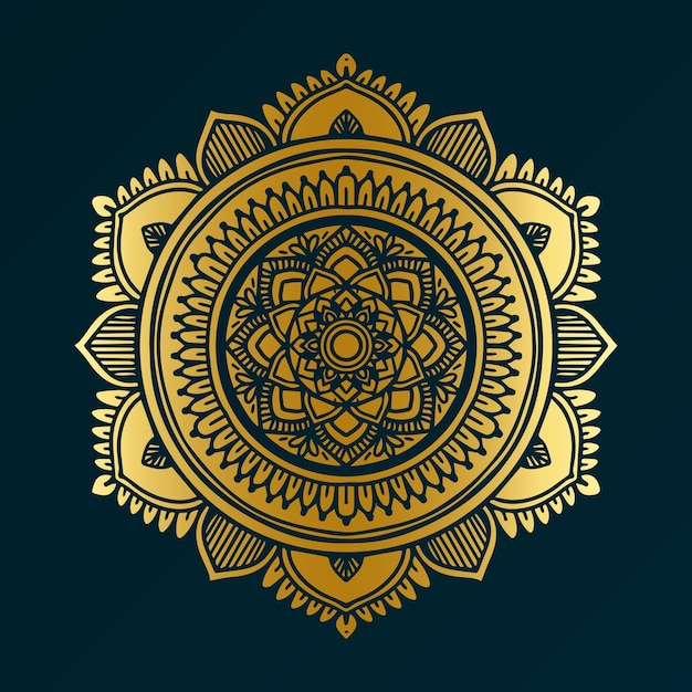 Vector ornamento radial de oro vector mandala art