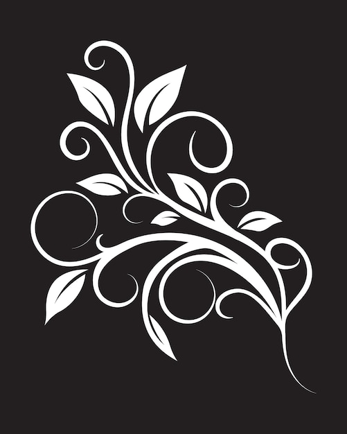 Ornamento de rama de hoja de rollo abstracto Ilustración vectorial