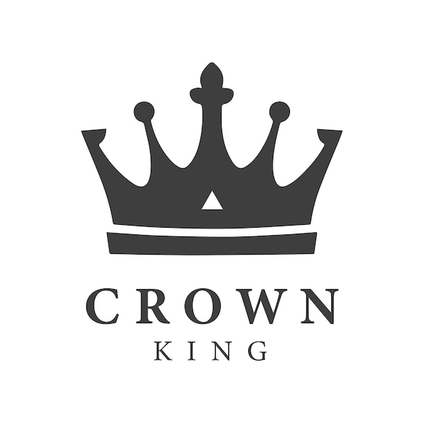 El ornamento del rey de la corona, el icono de la reina, la ilustración vectorial retro vintage