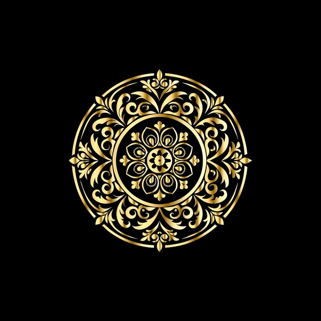 Ornamento tarjeta blanca negra con mandala Elemento de círculo geométrico hecho en vector