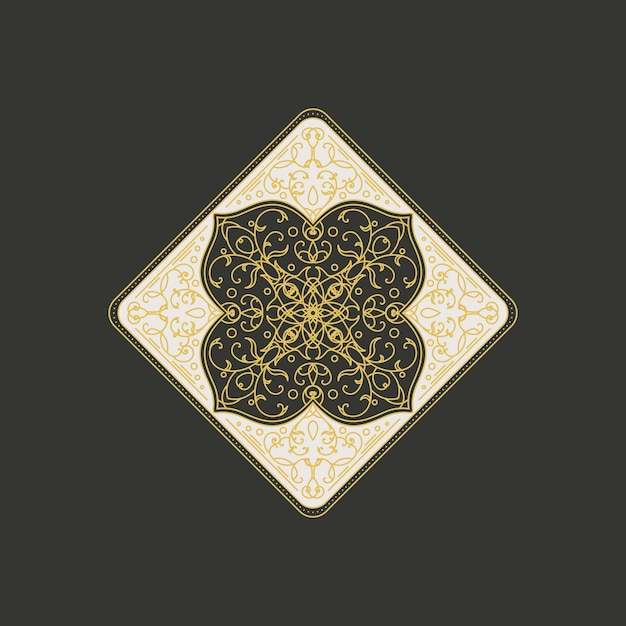 Ornamento tradicional asiático Vector rombo árabe Símbolo geométrico