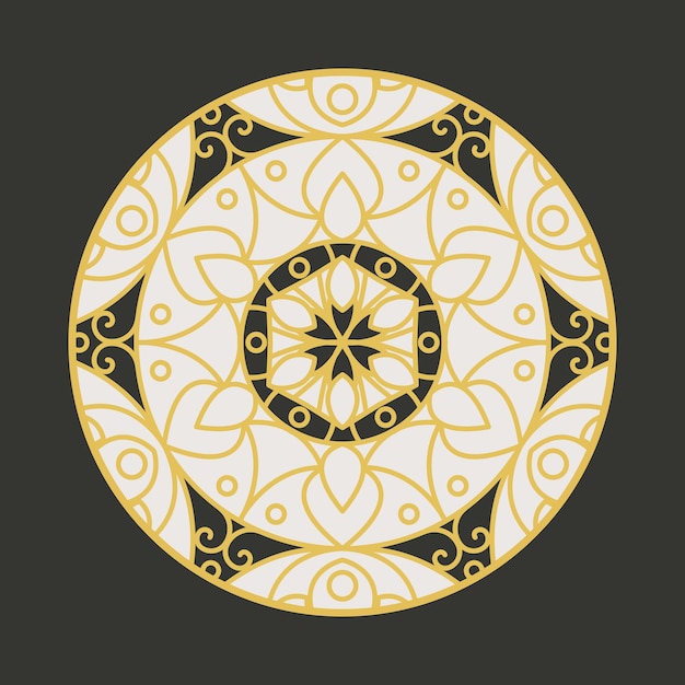 Ornamento tradicional asiático Vector símbolo geométrico árabe circular