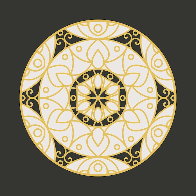 Ornamento tradicional asiático vector símbolo geométrico árabe circular