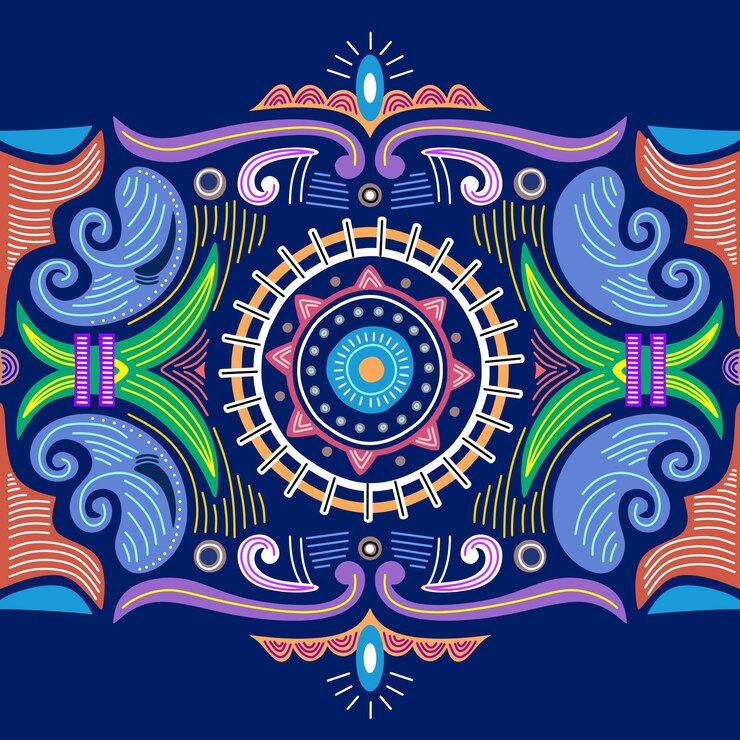 Ornamento tribal circular abstracto Mandala étnica