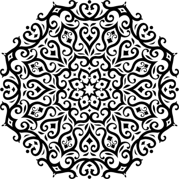 Ornamento de vector sobre un fondo aislado. patrón de ornamento redondo.