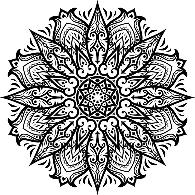 Ornamento de vector sobre un fondo blanco aislado. patrón de ornamento redondo.