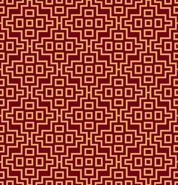 Ornamento vectorial sin costuras Patrón lineal geométrico con estilo moderno con color dorado