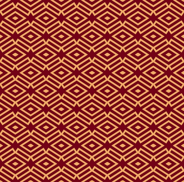 Ornamento vectorial sin costuras Patrón lineal geométrico con estilo moderno con color dorado