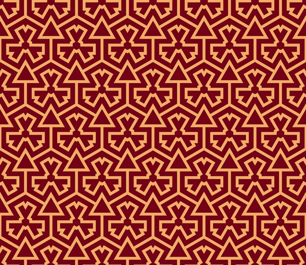 Ornamento vectorial sin costuras Patrón lineal geométrico con estilo moderno con color dorado