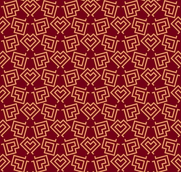 Ornamento vectorial sin costuras Patrón lineal geométrico con estilo moderno con color dorado