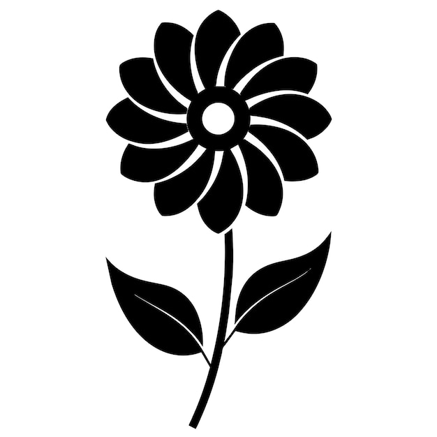 Ornamento vectorial floral silueta de color negro fondo blanco 111