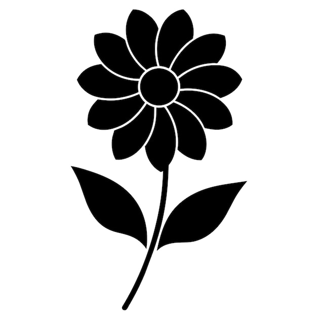 Ornamento vectorial floral silueta de color negro fondo blanco 122