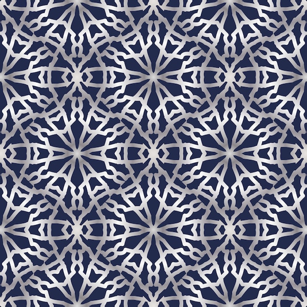 Ornamento vectorial monocromático abstracto en estilo oriental