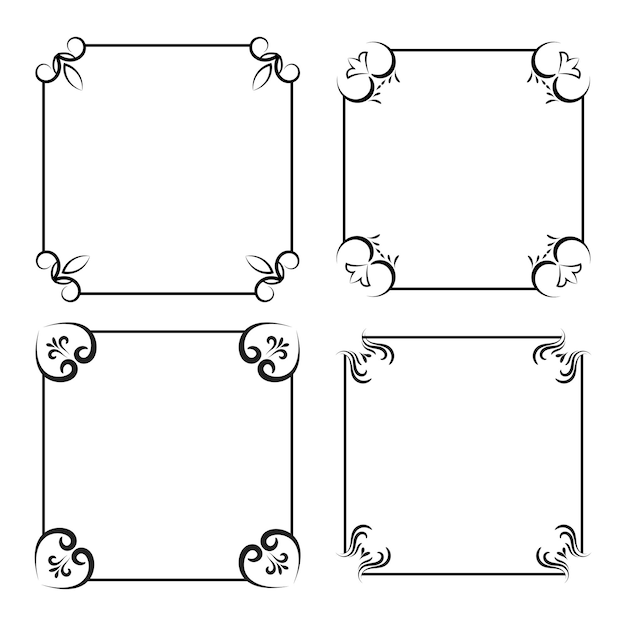 Ornamento vectorial vintage Elementos florales para el diseño de monogramas invitaciones menús etiquetas decorativas