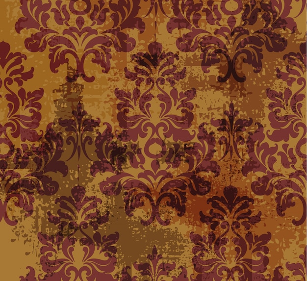 Ornamento de la vendimia sin patrón. Textura barroca rococó diseño de lujo. Decoraciones textiles reales.
