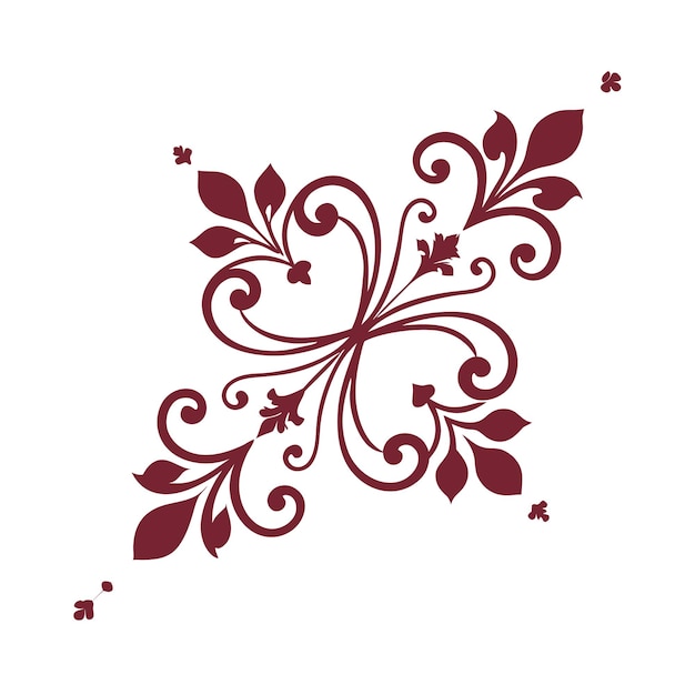 Ornamento vintage floral barroco diseño de ilustración vectorial de borde floral